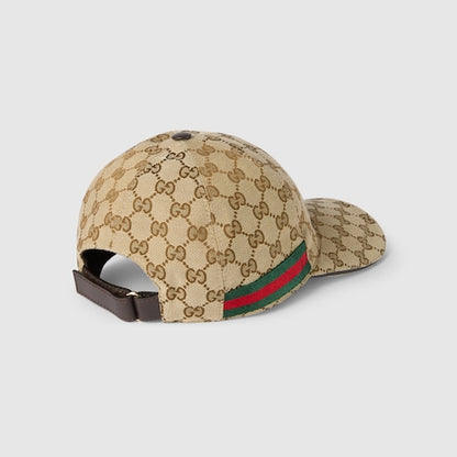 Baseballkappe aus GG-Gewebe mit Web in Beige und Dunkelbraun