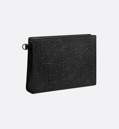 Dreieckige A5 Pochette Gravity Leder Schwarz