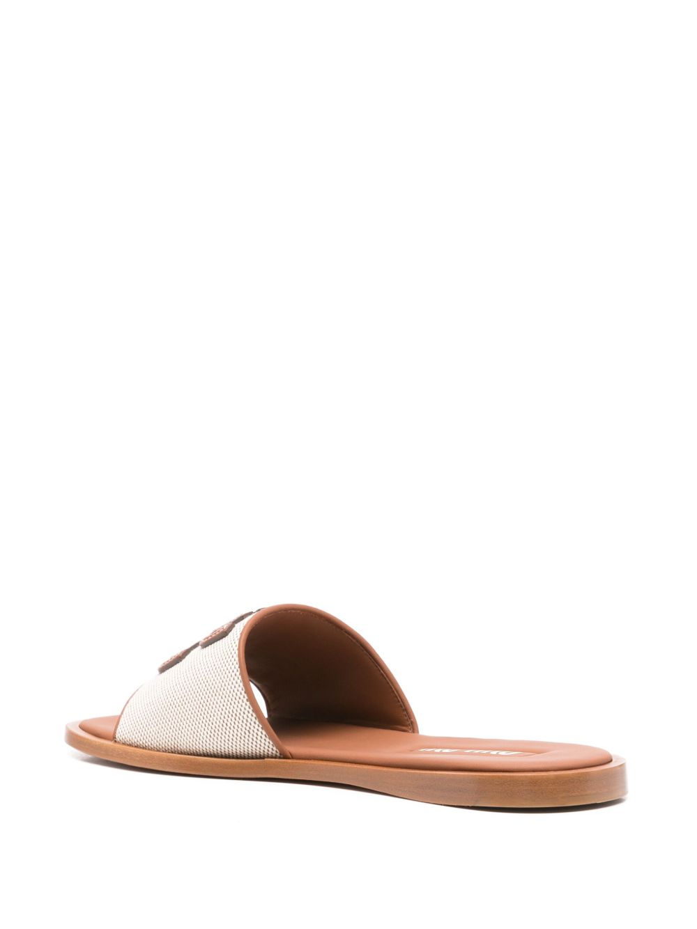 Sandalen mit appliziertem Logo in Kamelbraun