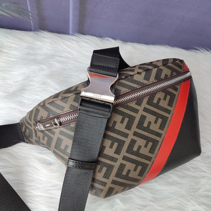 Multicolor Zucca Beschichtetes Canvas- und Leder-FF-Motiv Gürteltasche