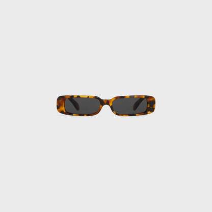 Rechteckige S343 Sonnenbrille aus Acetat in Havanna Leopard für Damen