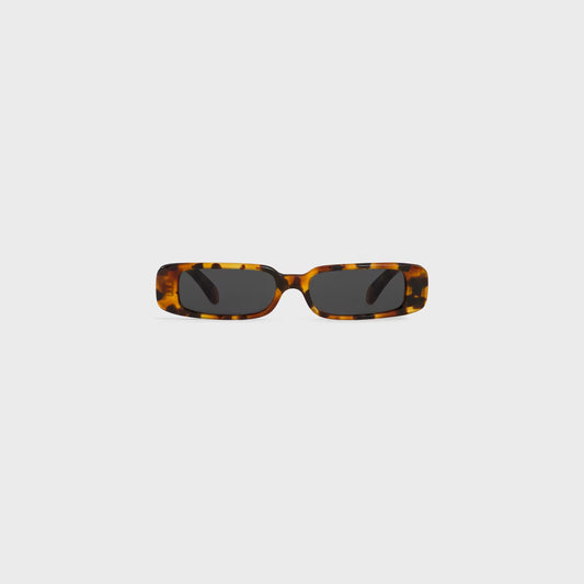 Rechteckige S343 Sonnenbrille aus Acetat in Havanna Leopard für Damen