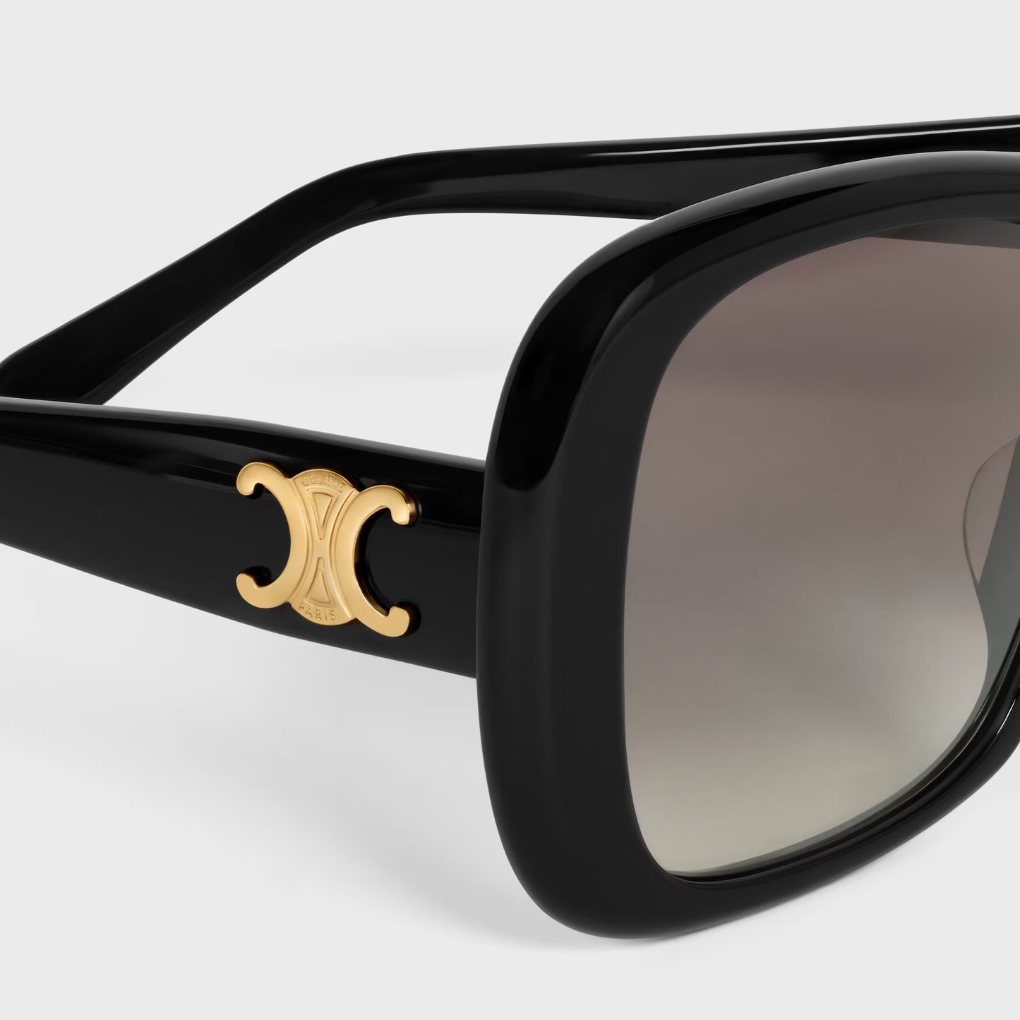 Triomphe 18 Sonnenbrille aus schwarzem Acetat für Damen