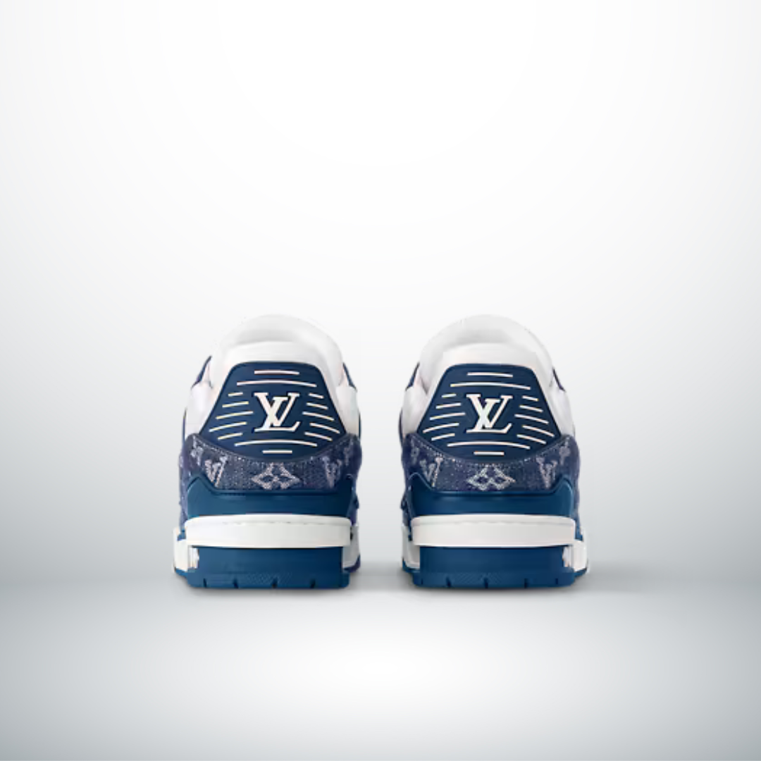 SCARPA DA TENNIS MONOGRAMMA DENIM BIANCO BLU