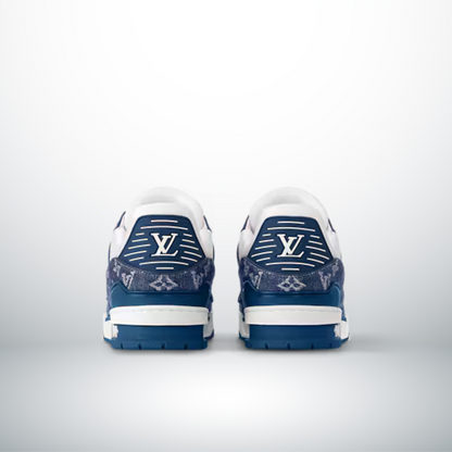 SCARPA DA TENNIS MONOGRAMMA DENIM BIANCO BLU