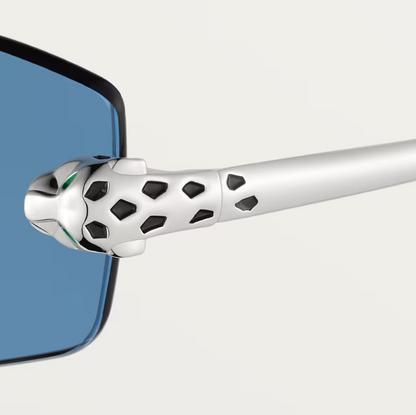 Rechteckige Panthère de CT Sonnenbrille mit hellblauen Gläsern