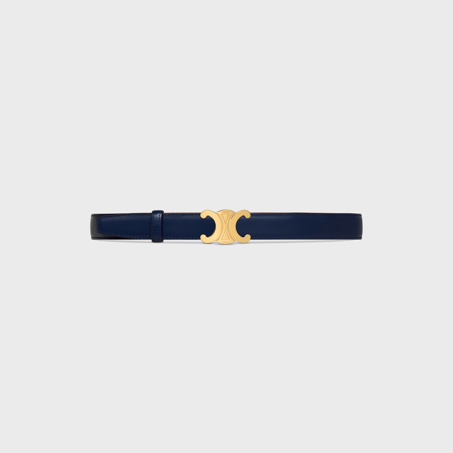 Triomphe Schnalle & Wendegürtel 25 mm Navy mit goldener Schnalle für Herren