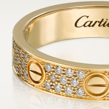 LOVE Ring kleines Modell Pavé Gold