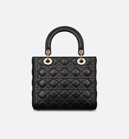 Mittelgroße Tasche Lady Dior Schwarz