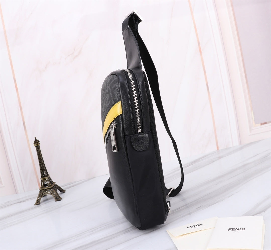 Chest Bag FF Jacquard Schwarz/Gelb