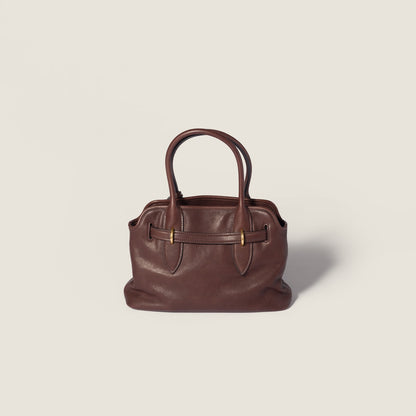 Aventure medium bag made of nappa leather with a burl wood look