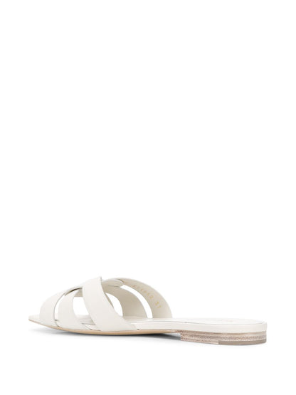 Tribute Sandalen aus weißem Kalbsleder