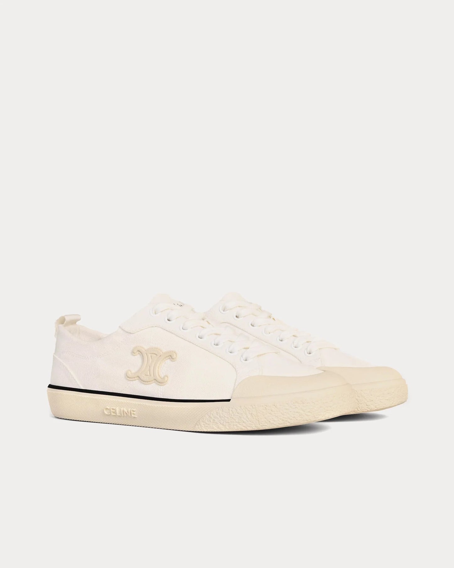 Alan Triomphe Low-Top-Sneakers aus Canvas in Optisch Weiß