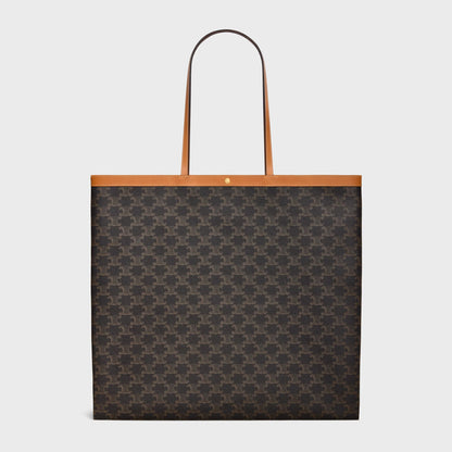 Große flache Shopper-Tasche aus Triomphe-Gewebe in Honig