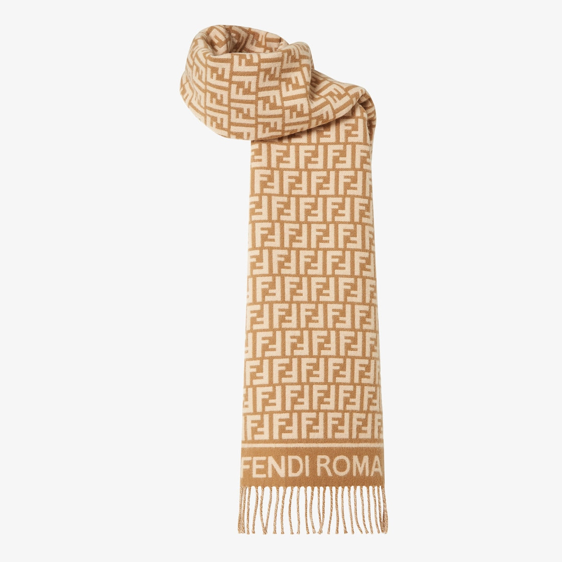 Women's wool/cashmere scarf in camel