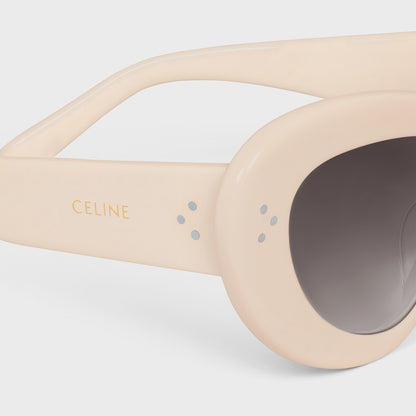 Schmetterlings-S320 Sonnenbrille aus Acetat in Elfenbein für Damen