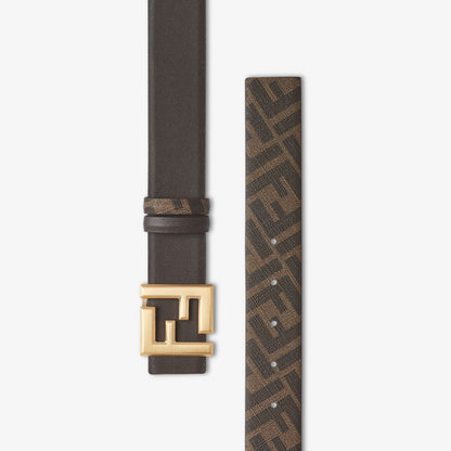 Herren Wendegürtel aus Leder und FF Canvas Braun