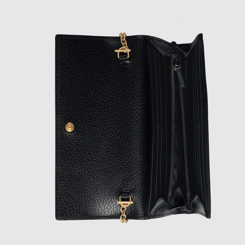 Two-tone GG Marmont wallet with chain