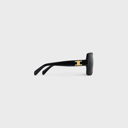 Triomphe 16 Sonnenbrille aus schwarzem Acetat für Damen