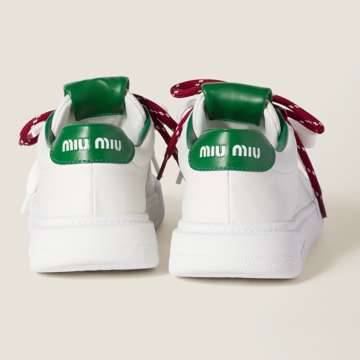 Sneakers aus Leder in Weiß/Grün