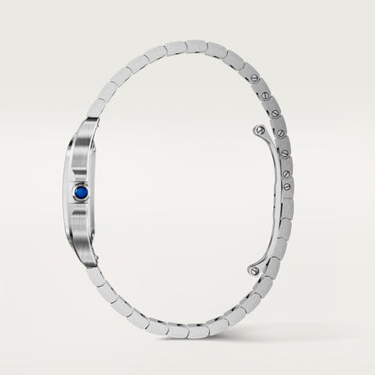 Santos watch in silver with blued steel hands