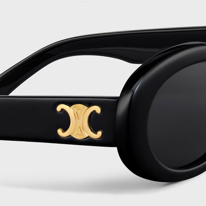 Triomphe 01 Sonnenbrille aus schwarzem Acetat für Damen
