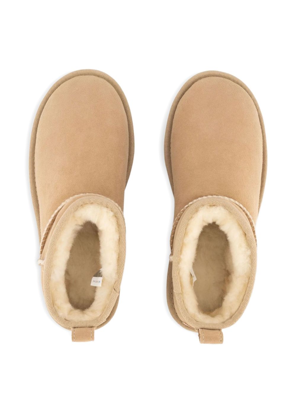 Ultra Mini Stiefeletten mit Logo-Patch Beige