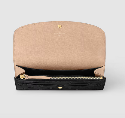 Geldbörse Emilie Leder Monogram Empreinte Schwarz