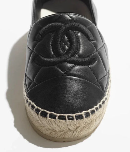 Espadrilles Schwarz/Raffia