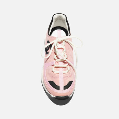 Sneaker aus Wildleder in Rosa/Schwarz