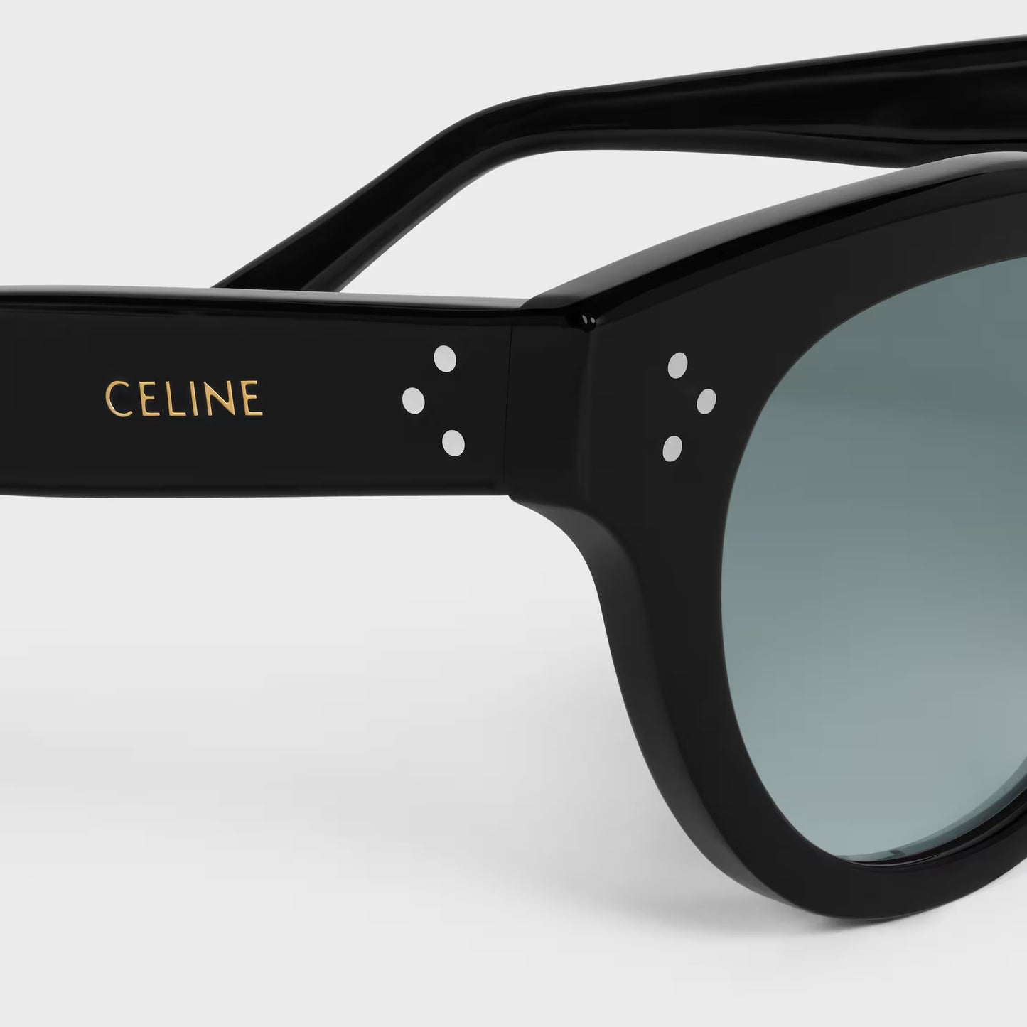 Runde S332 Sonnenbrille aus schwarzem Acetat für Damen