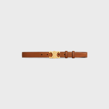 Triomphe Gürtel 25 mm aus naturbelassenem Kalbsleder in Cognac für Damen