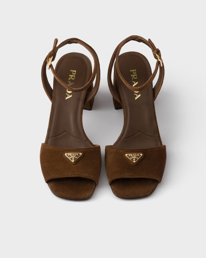 Sandalen aus Wildleder Kakao