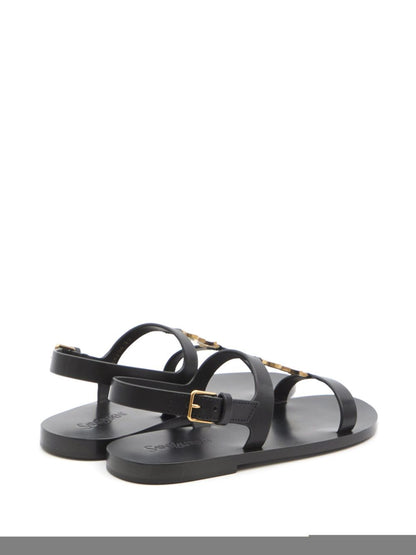Cassandre slingback sandals with buckle in black leather