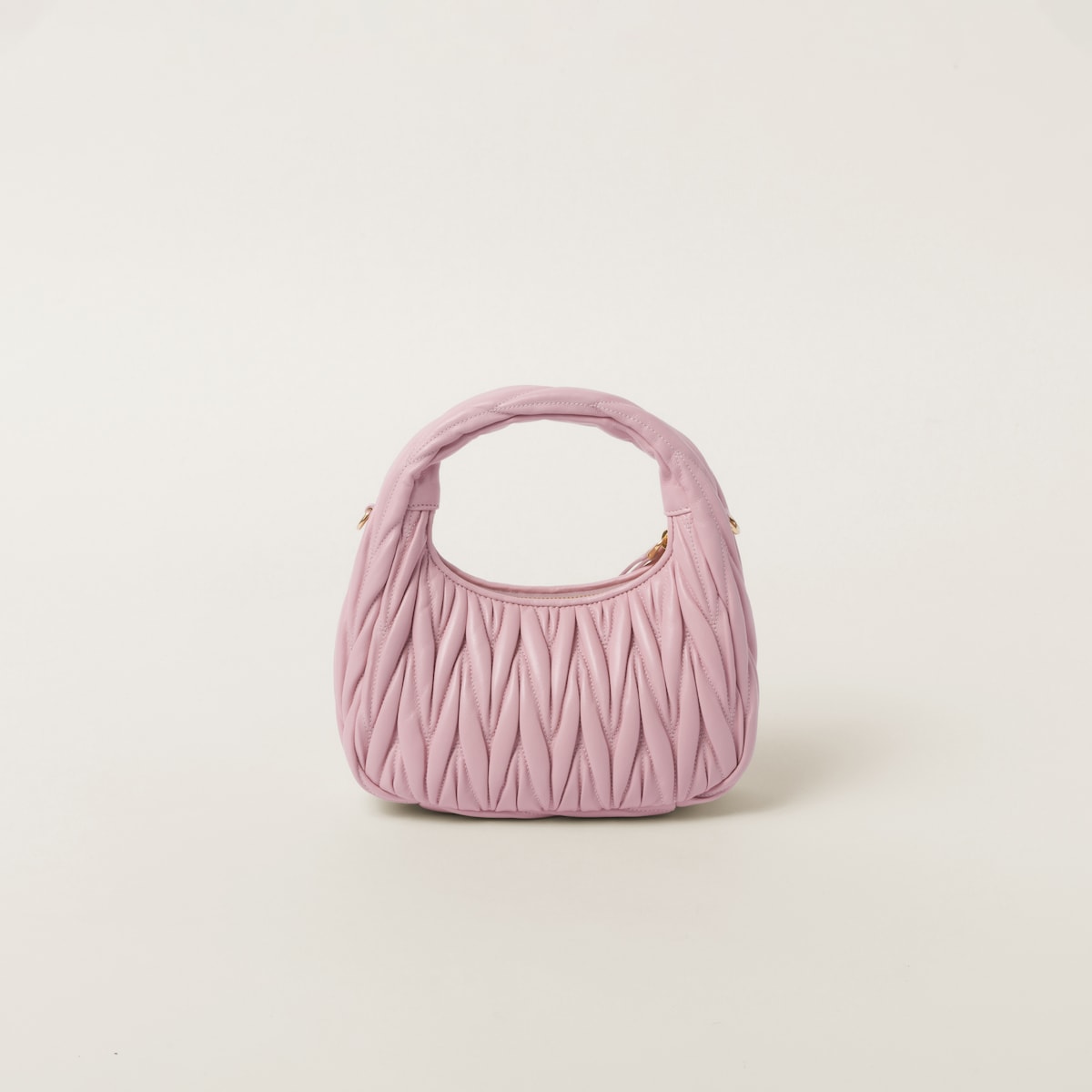 Hobo bag Wander small made of matelassed nappa leather in pink