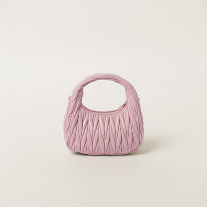 Hobo bag Wander small made of matelassed nappa leather in pink