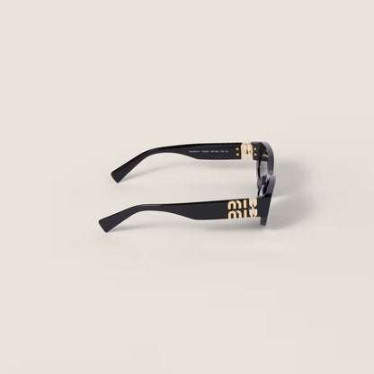 Miu Glimpse Flat-frame Sunglasses with Slate Grey Lenses