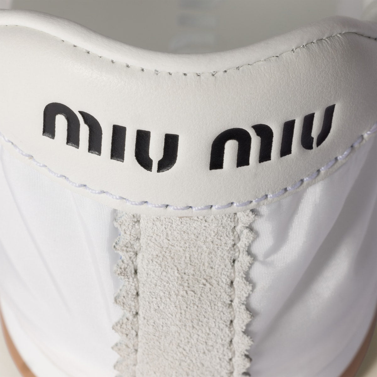 Plume sneakers in white, made from technical fabric and suede