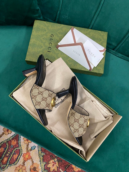 Sandalen Slide Marmont Schwarz/Beige