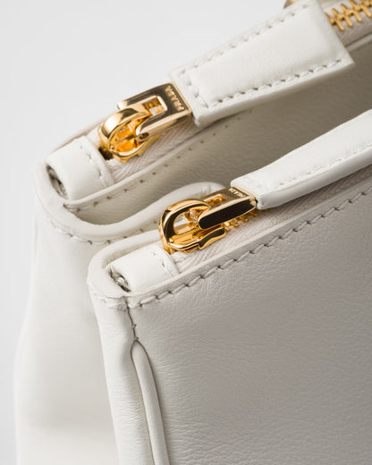 Große Galleria Tasche aus Leder Weiß