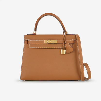 Kelly 28 Gold mit goldenen Accessoires Epsom