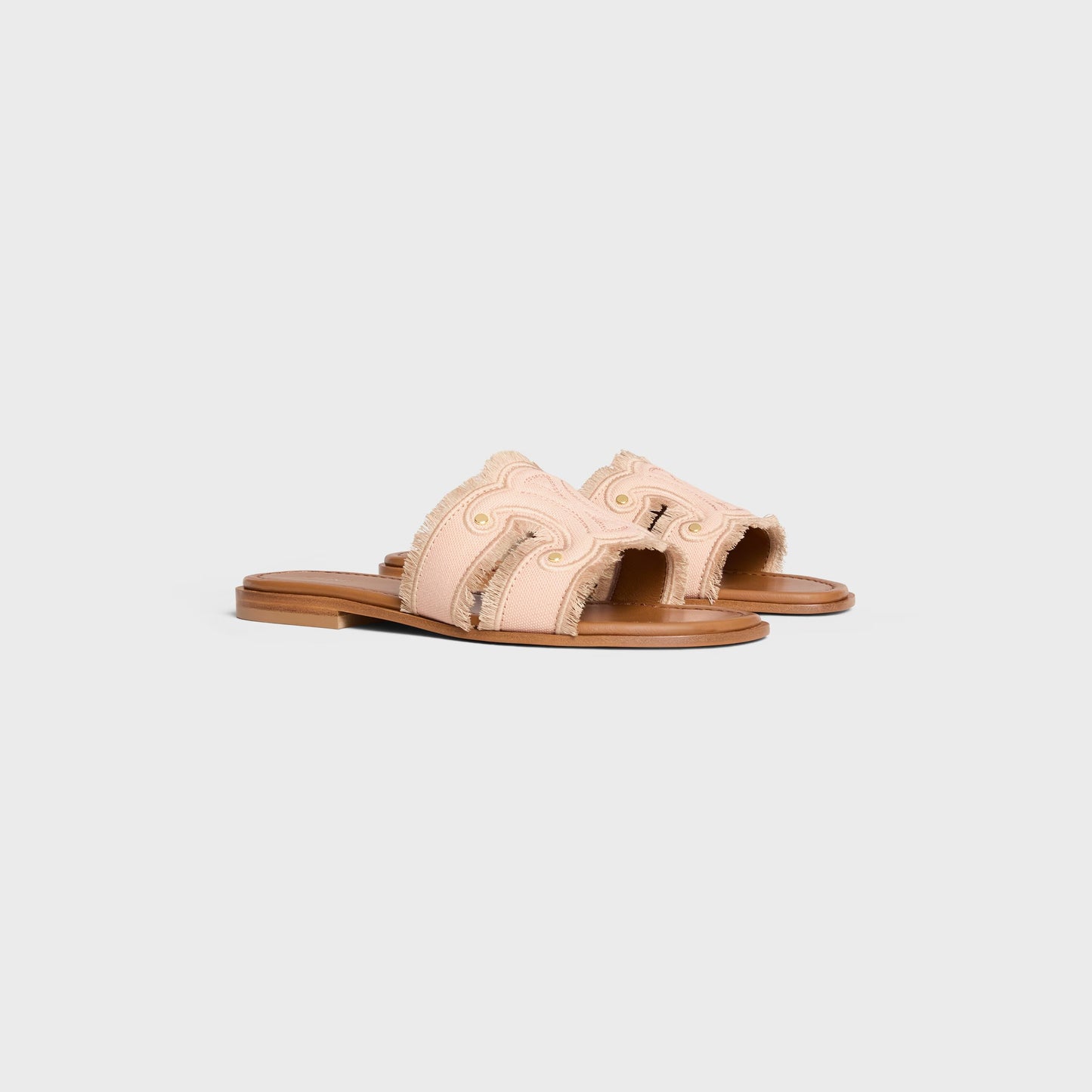Marina Mules aus Canvas in Puderrosa