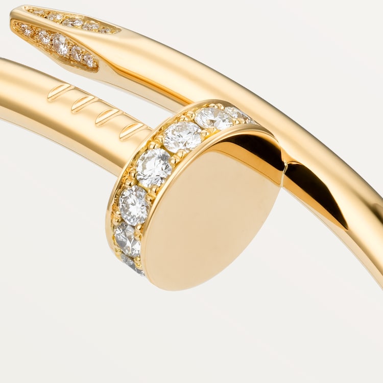 Juste un Clou bracelet, classic model with diamonds, gold