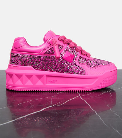 VLTN Sneaker aus Leder One Stud XL Magenta