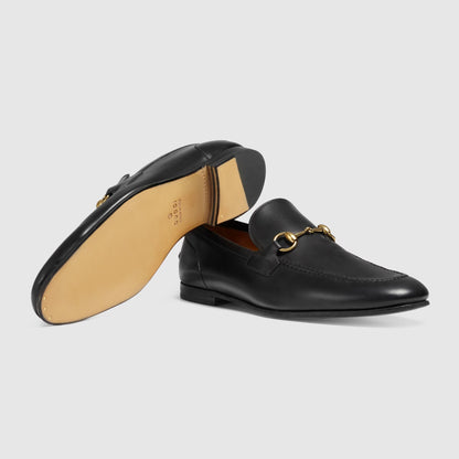 Men's GG Jordaan Loafer in black with gold-tone buckle