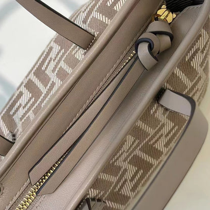 FF Jacquard Mini Roll Tote Bag Beige