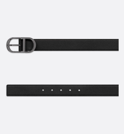 Belt Black grained calfskin 33 mm Men's