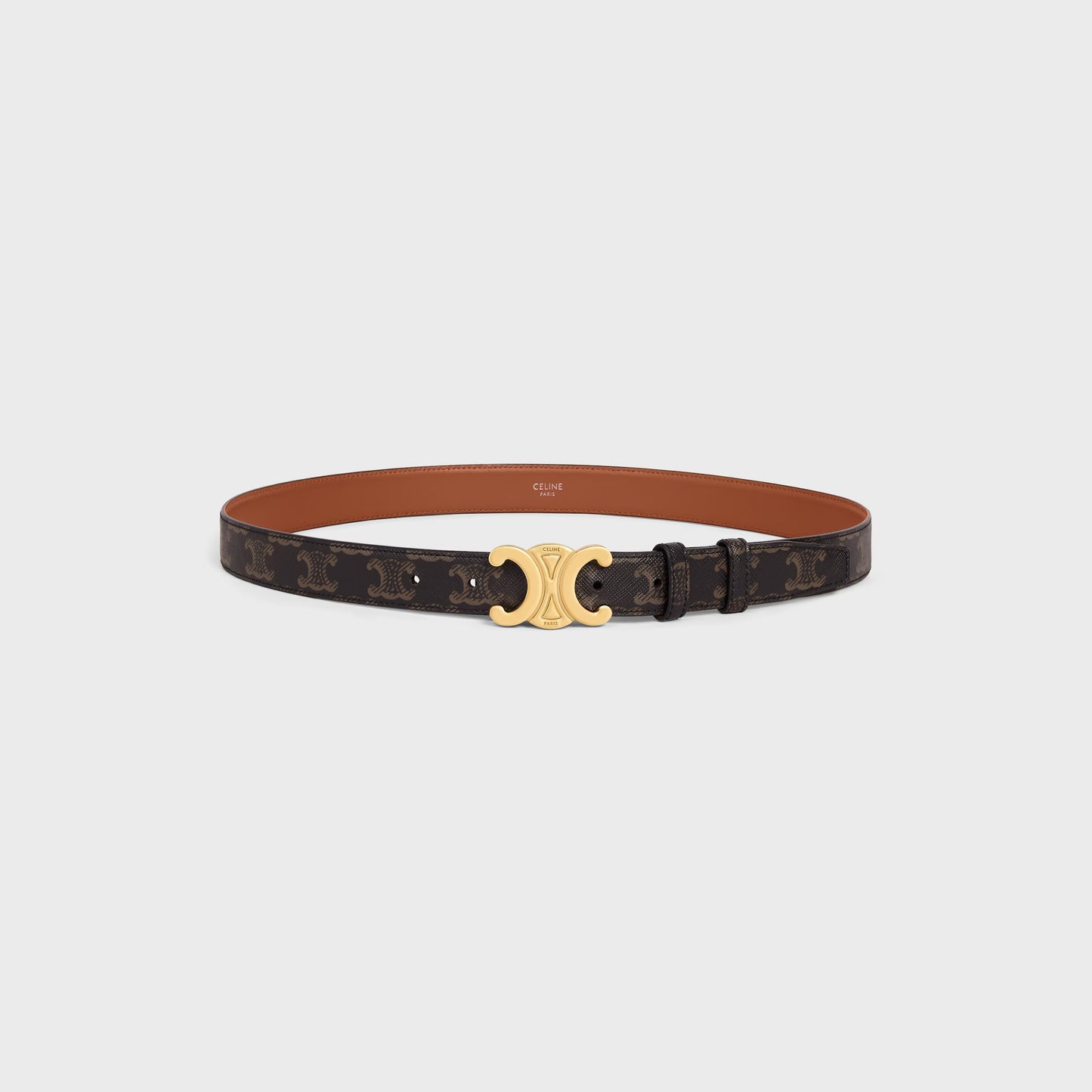 Triomphe Gürtel 25 mm aus Triomphe-Canvas in Cognac für Damen
