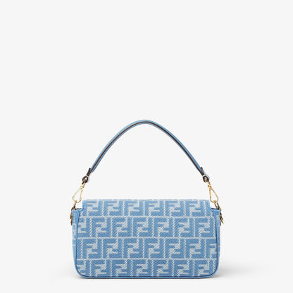 Mittelgroß FF-Jacquard-Tasche in Denim-Optik
