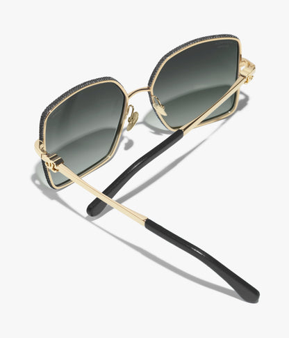 Quadratische Sonnenbrille Gold